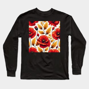 Red Poppy Flower Long Sleeve T-Shirt